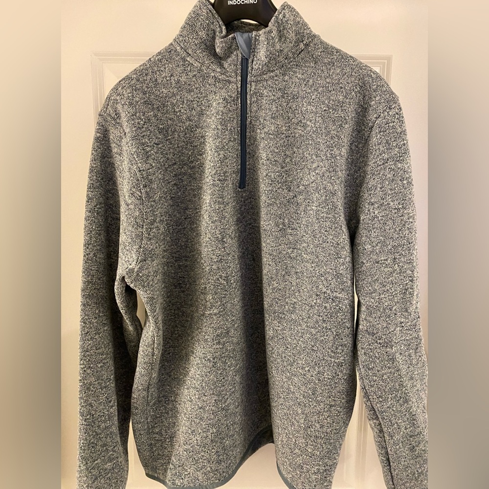 J. Crew Men’s Heather Blue Authentic Fleece Sweater